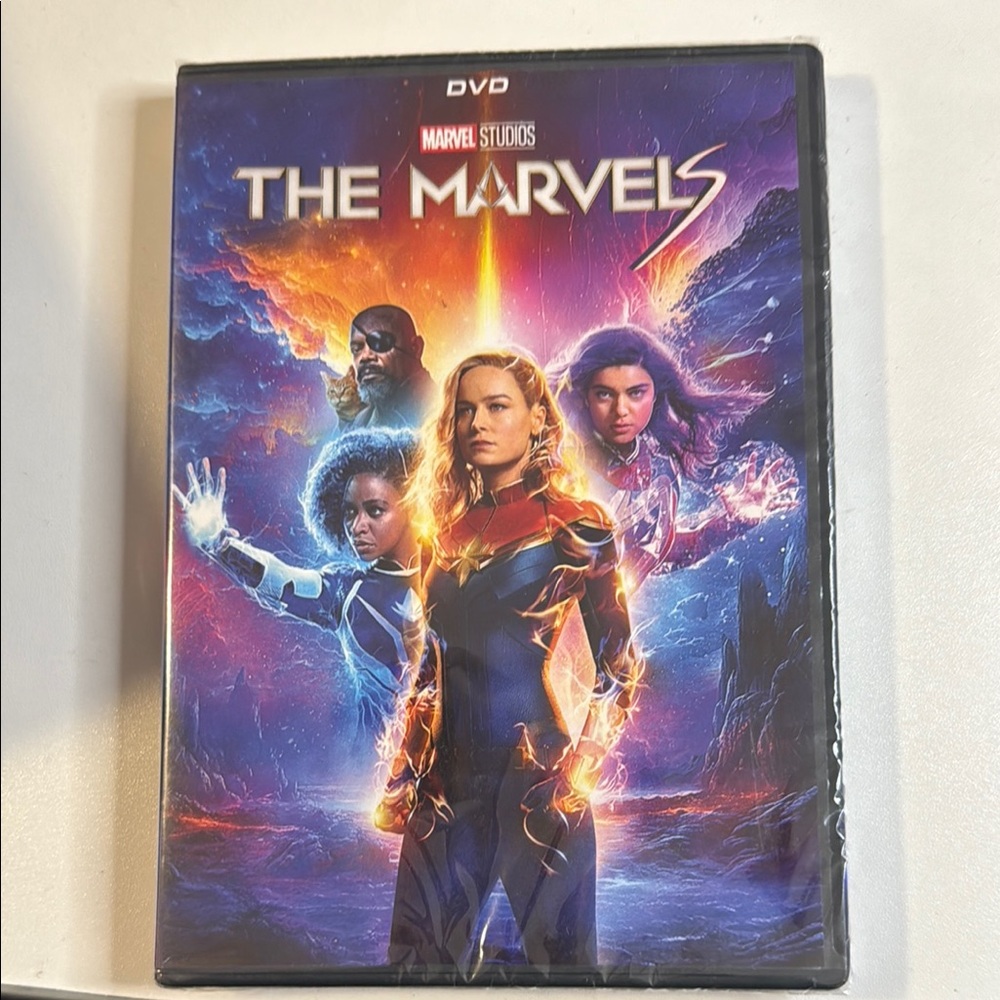 Marvel Studios DVD - The Marvels with Vibrant Blue and Purple Cover